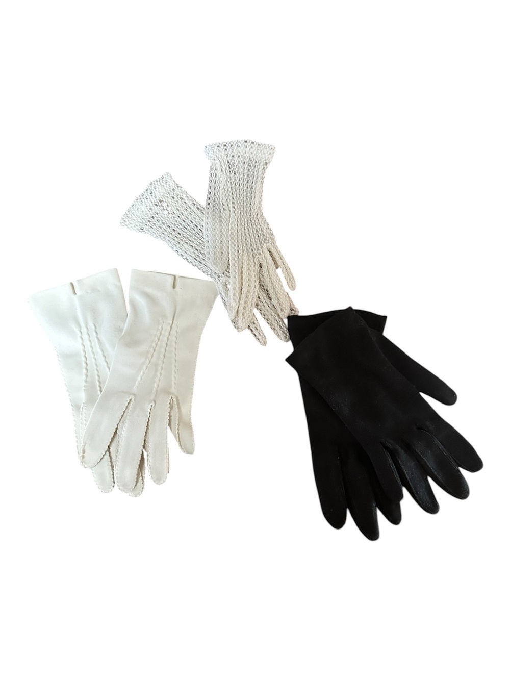 Classic Women's Black and White Glove Set - Three-Pair Collection